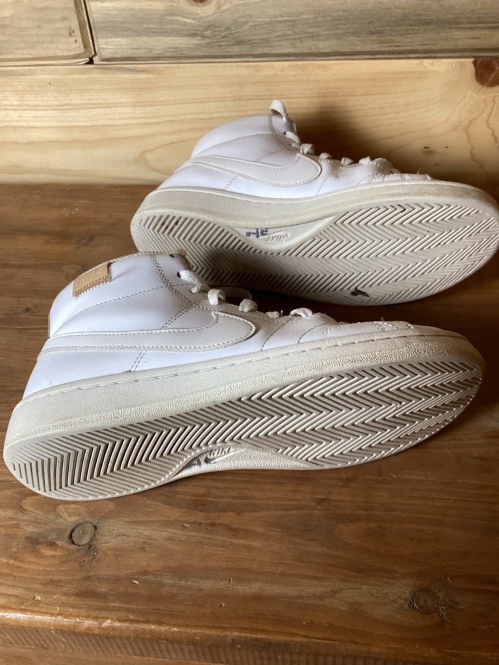 Nike White and Cream High-Top Sneakers - Picture 4 of 4